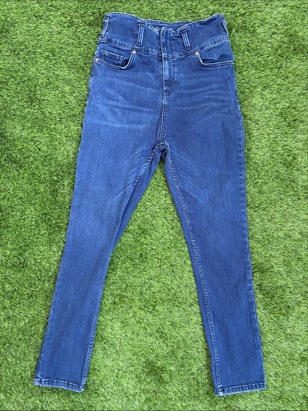 We The Free Dark Blue High-Rise Skinny Jeans free people size 29 zipper